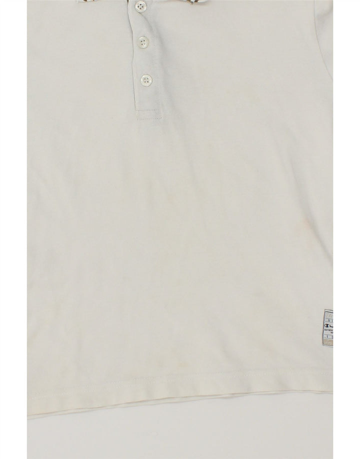 CHAMPION Boys Polo Shirt 7-8 Years Small  White Cotton Vintage Champion and Second-Hand Champion from Messina Hembry 