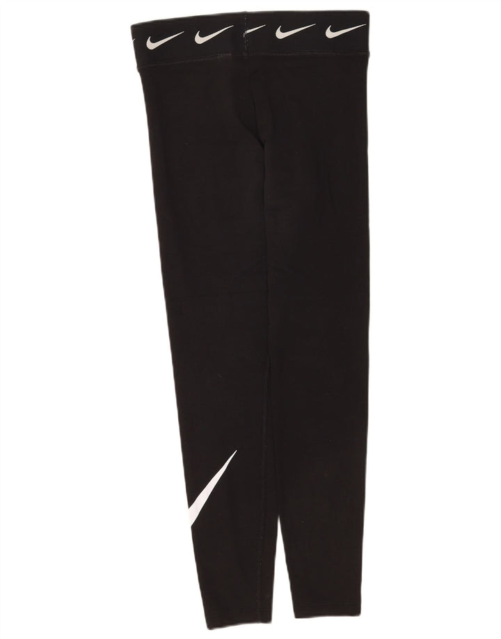 Nike Womens Graphic Leggings UK 8 Small  Black Cotton
