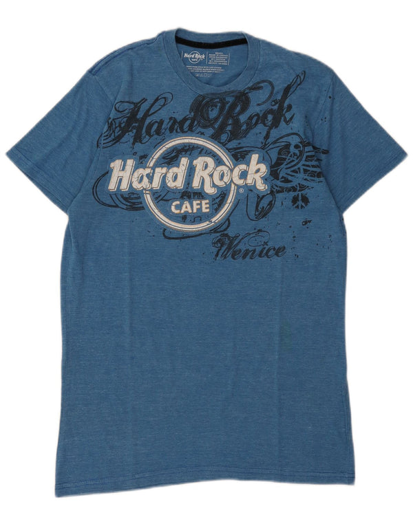 Hard Rock Cafe Mens Venice Graphic T-Shirt Top Small Blue Flecked Cotton
