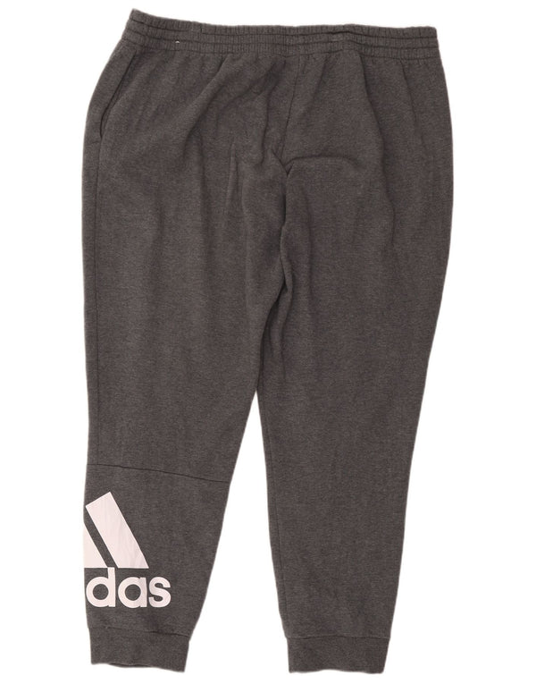 Adidas Mens Graphic Tracksuit Trousers Joggers 2XL Grey Polyester