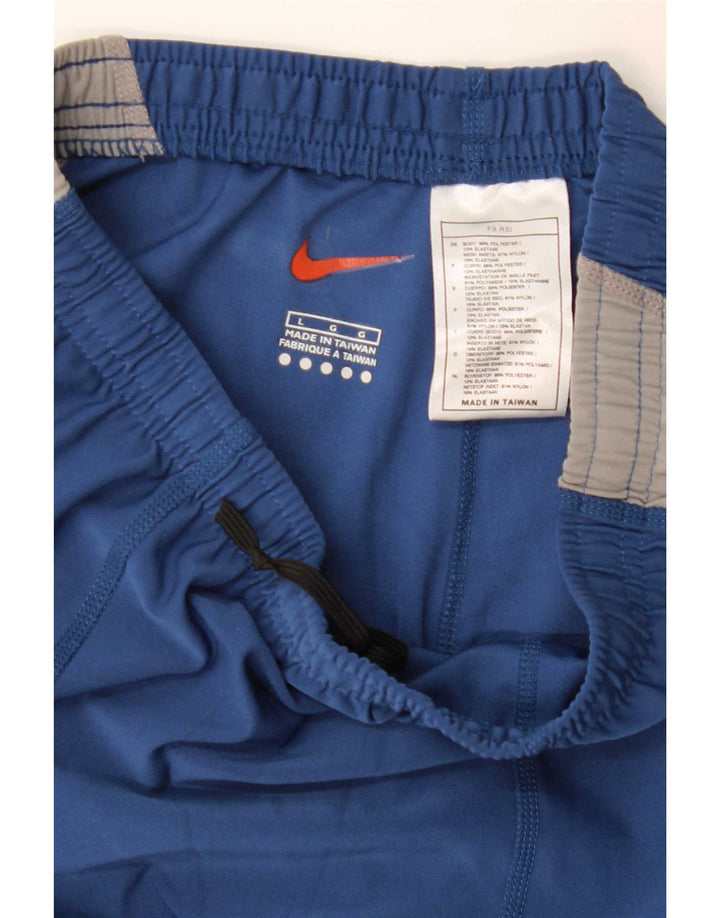Nike Womens Tracksuit Trousers UK 14 Large  Blue Colourblock Polyester