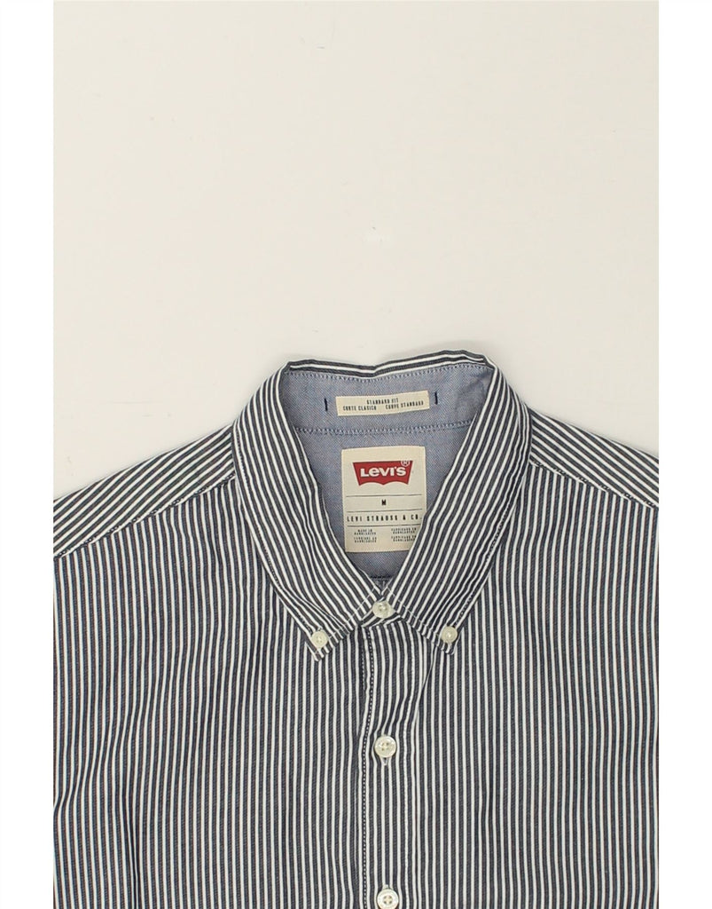 LEVI'S Mens Standard Fit Shirt Medium Grey Striped Cotton | Vintage Levi's | Thrift | Second-Hand Levi's | Used Clothing | Messina Hembry 