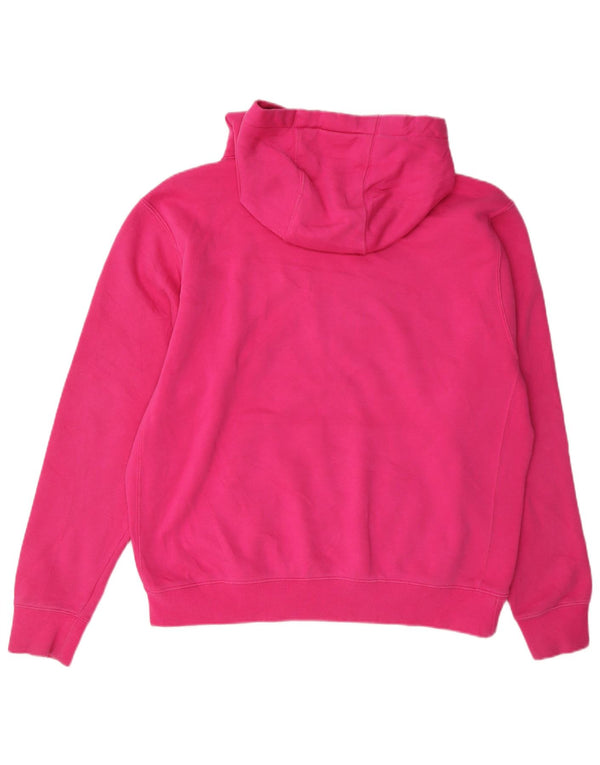Nike Womens Hoodie Jumper UK 16 Large Pink Cotton