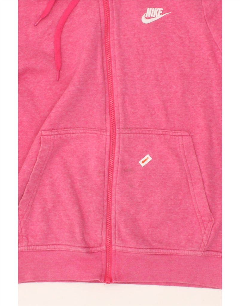 NIKE Womens Zip Hoodie Sweater UK 10 Small Pink Cotton | Vintage Nike | Thrift | Second-Hand Nike | Used Clothing | Messina Hembry 