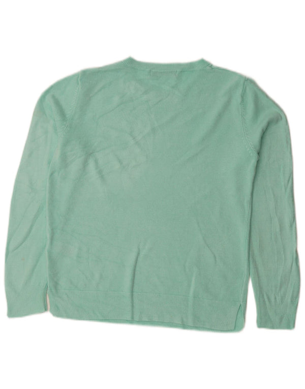 Marks & Spencer Womens Boat Neck Jumper Sweater UK 10 Small Turquoise