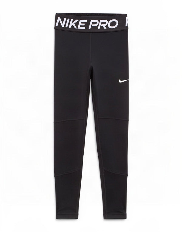 Nike Girls Dri Fit Graphic Leggings 8-9 Years Small Black Polyester