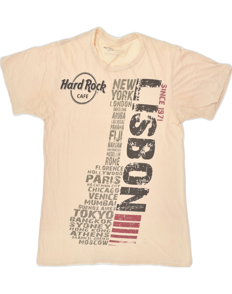 HARD ROCK CAFE Mens Graphic T-Shirt Top Small Beige Cotton | Vintage Hard Rock Cafe | Thrift | Second-Hand Hard Rock Cafe | Used Clothing | Messina Hembry 