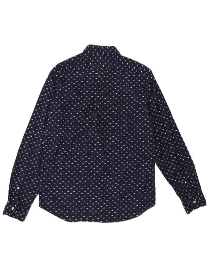 J. Crew Mens Slim Shirt Medium Navy Blue Floral Cotton