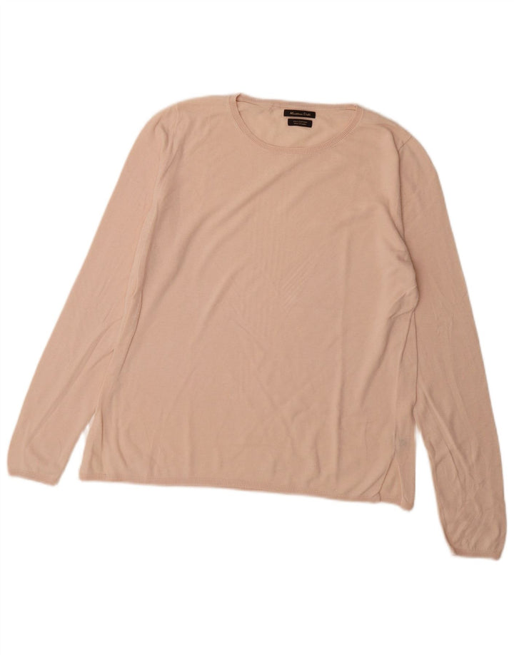 Massimo Dutti Womens Boat Neck Jumper Sweater UK 16 Large Pink