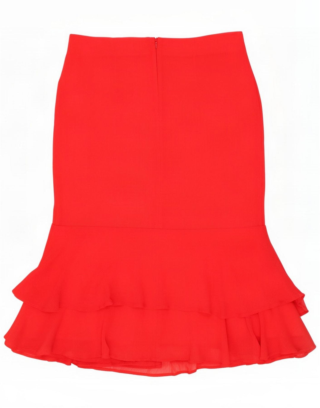 Marks & Spencer Womens Ruffle Skirt UK 12 Medium W32 Red Polyester