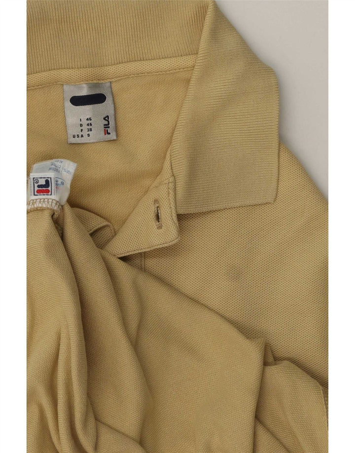 Fila Mens Regular Fit Polo Shirt IT 46 Small Yellow Cotton