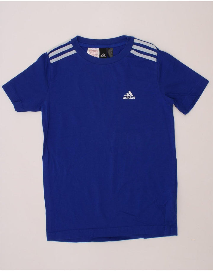 ADIDAS Boys T-Shirt Top 9-10 Years Blue Cotton Vintage Adidas and Second-Hand Adidas from Messina Hembry 