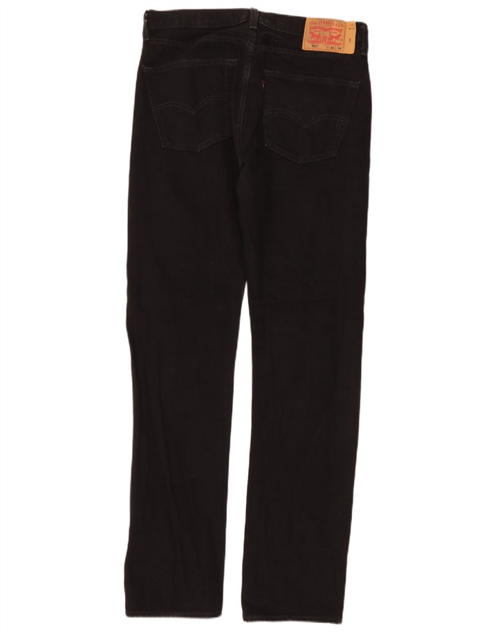 Levi's Mens 501 Straight Jeans W31 L34 Black Cotton