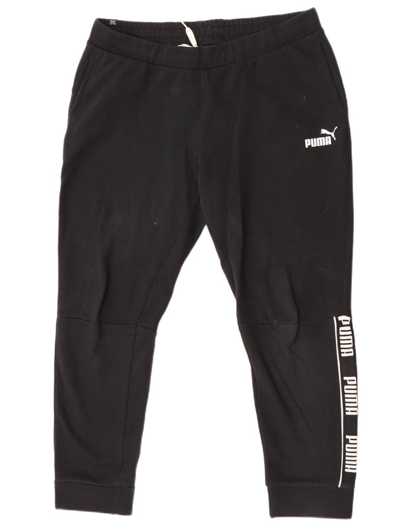 Puma Mens Graphic Tracksuit Trousers Joggers Large  Black