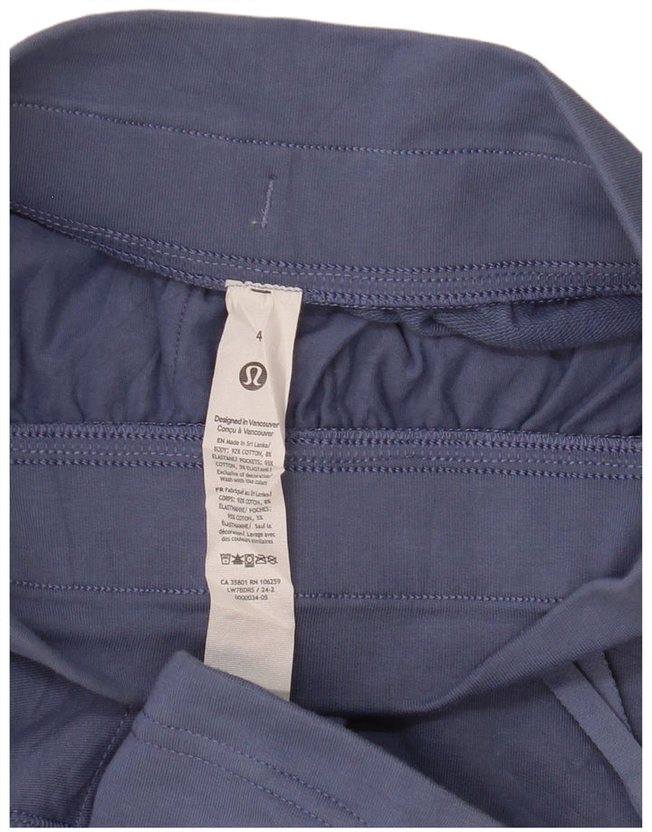 Lululemon Womens Sport Shorts US 4 Small  Navy Blue Cotton