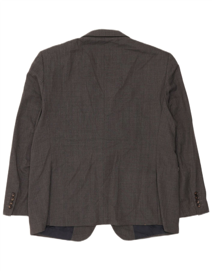 Marks & Spencer Mens Short 2 Button Blazer Jacket UK 44 XL Grey Wool