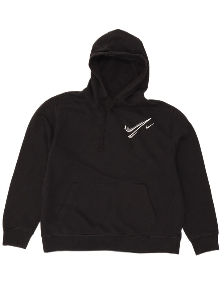 Nike Mens Graphic Hoodie Jumper Large Black Cotton