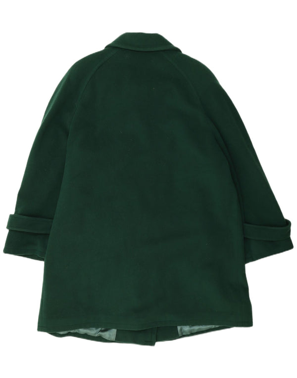 Donna Enrica Womens Double Breasted Coat EU 45 XL Green Wool