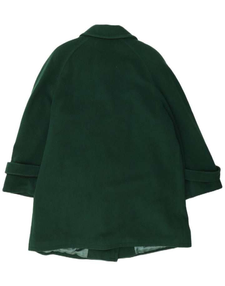 Donna Enrica Womens Double Breasted Coat EU 45 XL Green Wool