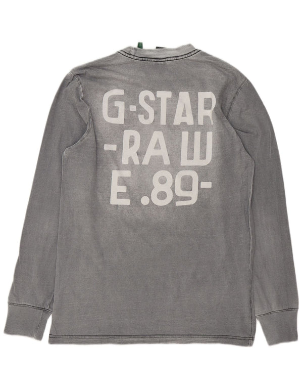 G-Star Mens Graphic Top Long Sleeve Small Grey Cotton