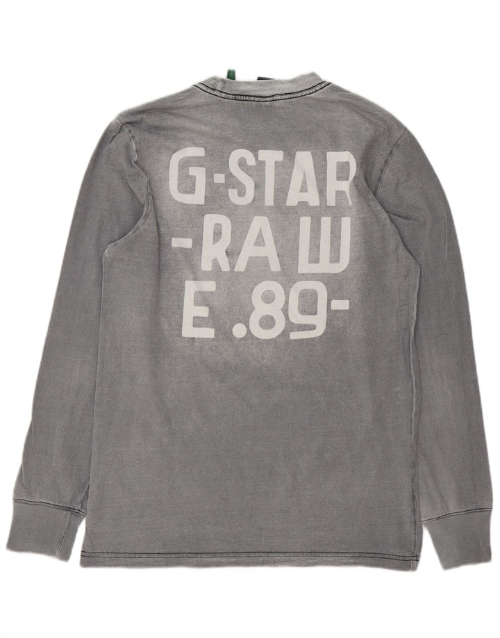 G-Star Mens Graphic Top Long Sleeve Small Grey Cotton