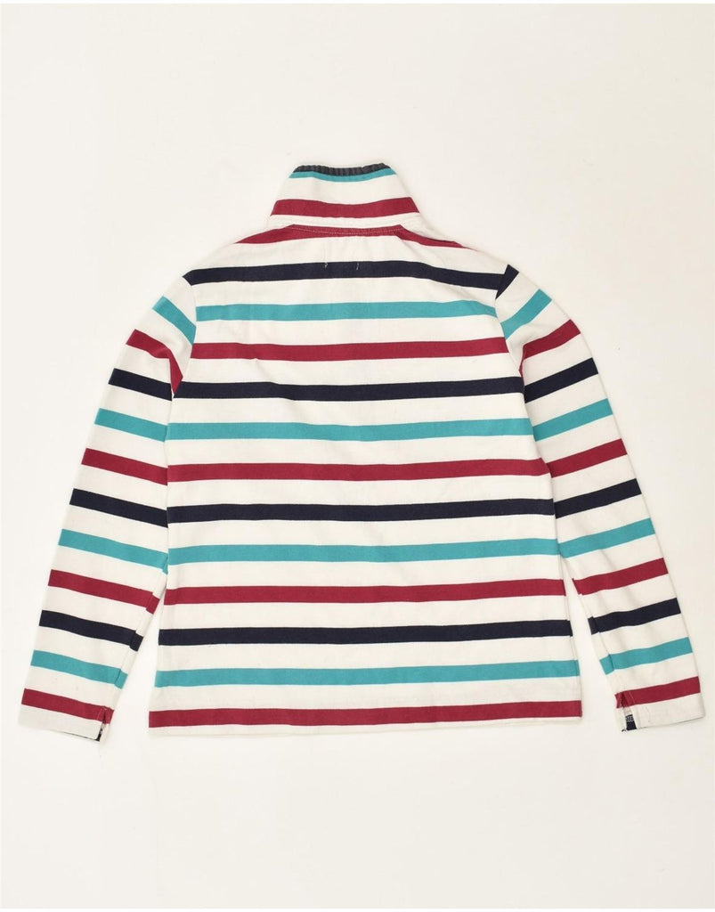 JOULES Womens Zip Neck Jumper Sweater UK 12 Medium Multicoloured Striped | Vintage Joules | Thrift | Second-Hand Joules | Used Clothing | Messina Hembry 