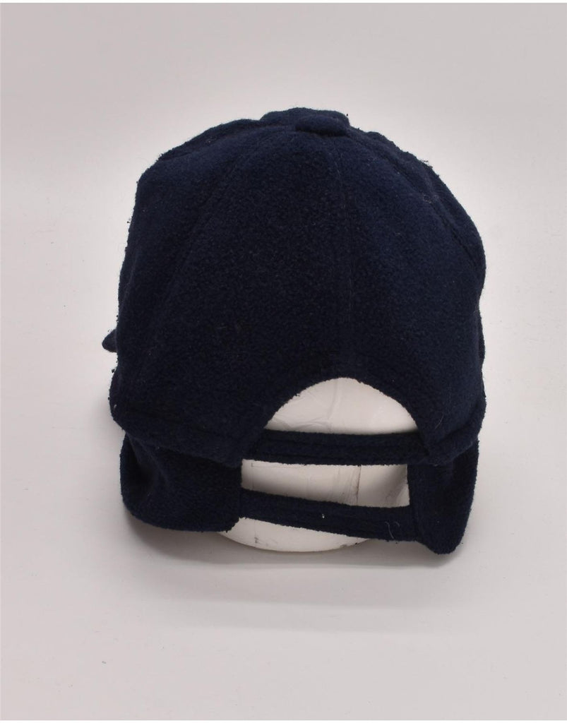 VINTAGE Mens Ear Flap Fleece Snapback Cap Medium Navy Blue Polyester | Vintage Vintage | Thrift | Second-Hand Vintage | Used Clothing | Messina Hembry 