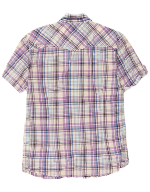 Tommy Hilfiger Mens Short Sleeve Shirt Medium Multicoloured Check Cotton