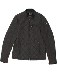 REPLAY Mens Quilted Jacket UK 38 Medium Black Polyester