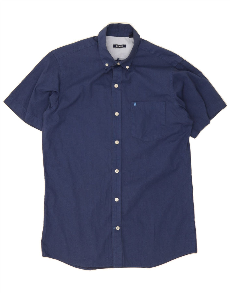 IZOD Mens Short Sleeve Shirt Small Navy Blue Flecked Cotton Vintage Izod and Second-Hand Izod from Messina Hembry 