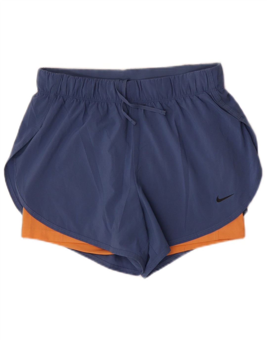 Nike Womens Dri Fit Sport Shorts UK 12 Medium Blue Colourblock Polyester