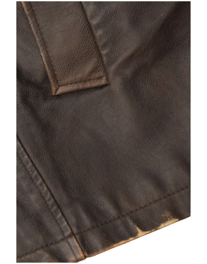 Conbipel Mens Leather Jacket IT 52 Large Brown Leather