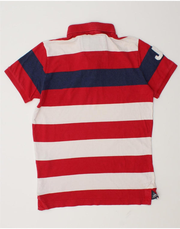 Superdry Boys Graphic Polo Shirt 15-16 Years Large  Red Striped Cotton