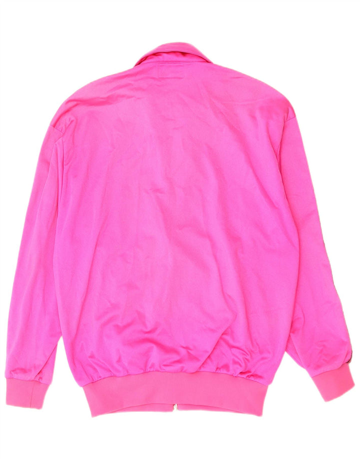 ASICS Mens Graphic Tracksuit Top Jacket IT 46 Small Pink Colourblock