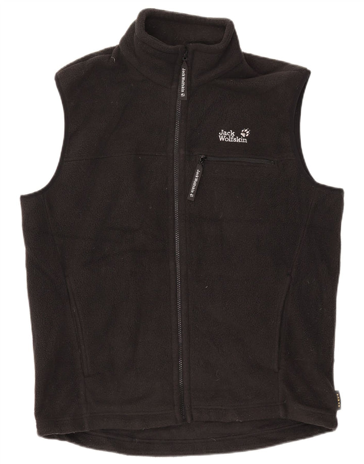 Jack Wolfskin Mens Fleece Gilet UK 36/38 Medium Black Polyester