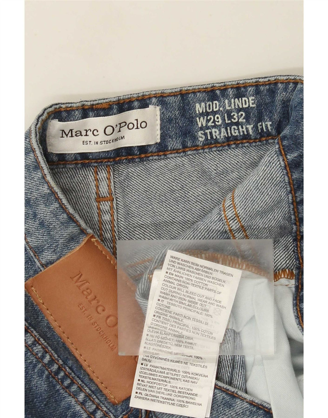 Marc O'Polo Womens Straight Jeans W29 L27 Blue Cotton