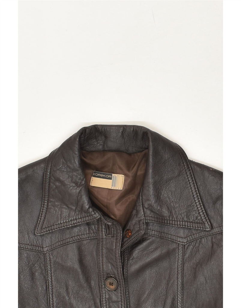 KOR@KOR Womens Leather Jacket UK 10 Small Brown Leather | Vintage Kor@Kor | Thrift | Second-Hand Kor@Kor | Used Clothing | Messina Hembry 