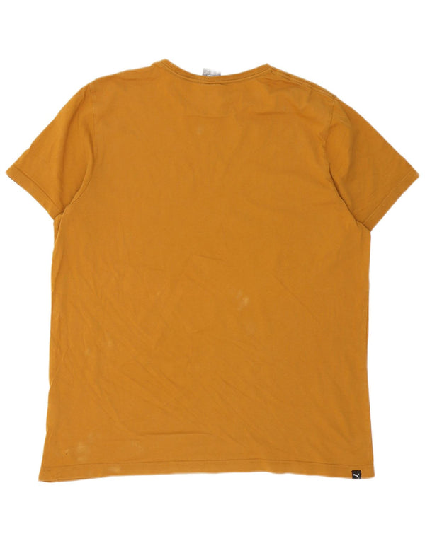 Puma Mens Graphic T-Shirt Top 2XL Brown Cotton