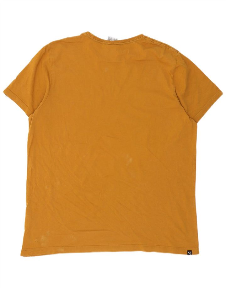 Puma Mens Graphic T-Shirt Top 2XL Brown Cotton