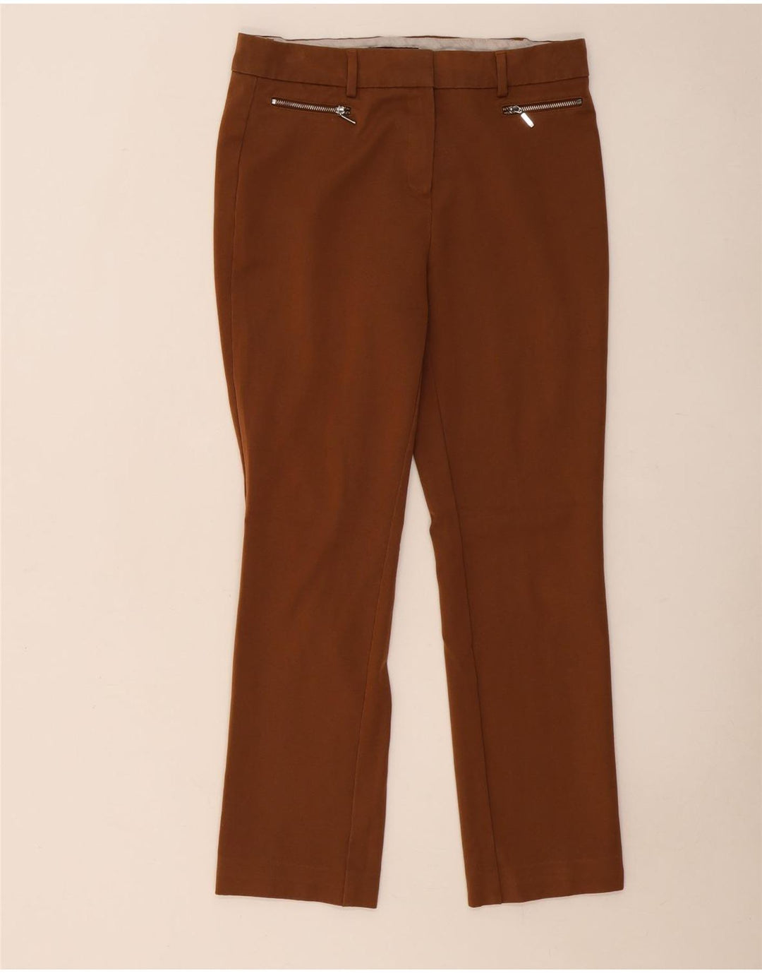 Marks & Spencer Womens Modern Slim Casual Trousers W32 L28 Brown