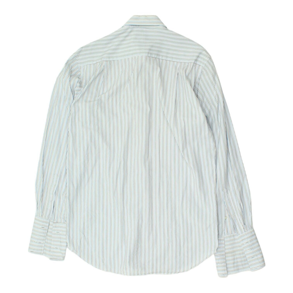 Burberry London Mens White Pin Stripe Spread Collar Shirt | Vintage Designer VTG Vintage Messina Hembry and Second-Hand Messina Hembry from Messina Hembry 