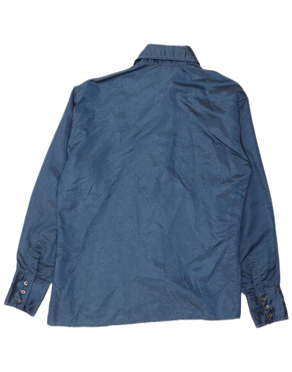 Daniele Alessandrini Mens Shirt IT 50 Medium Navy Blue Polyester