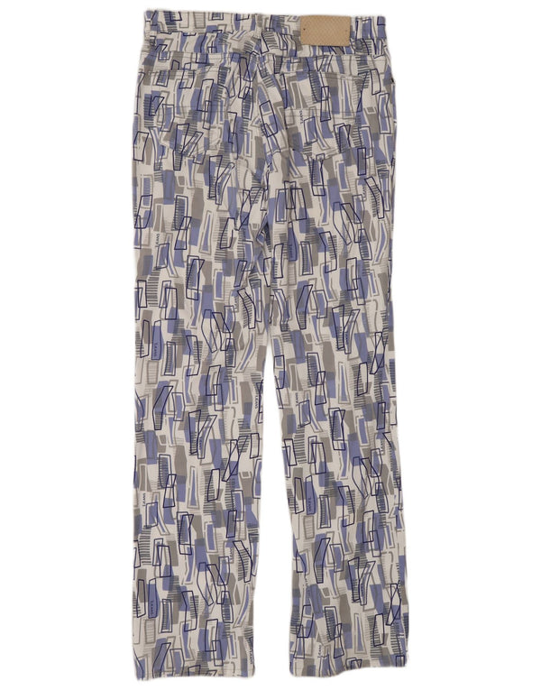 Trussardi Mens Straight Casual Trousers W29 L32 Multicoloured Geometric