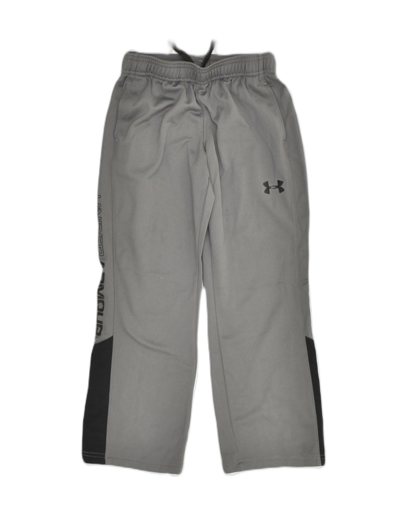 UNDER ARMOUR Boys Graphic Tracksuit Trousers 7-8 Years XS Grey | Vintage Under Armour | Thrift | Second-Hand Under Armour | Used Clothing | Messina Hembry 