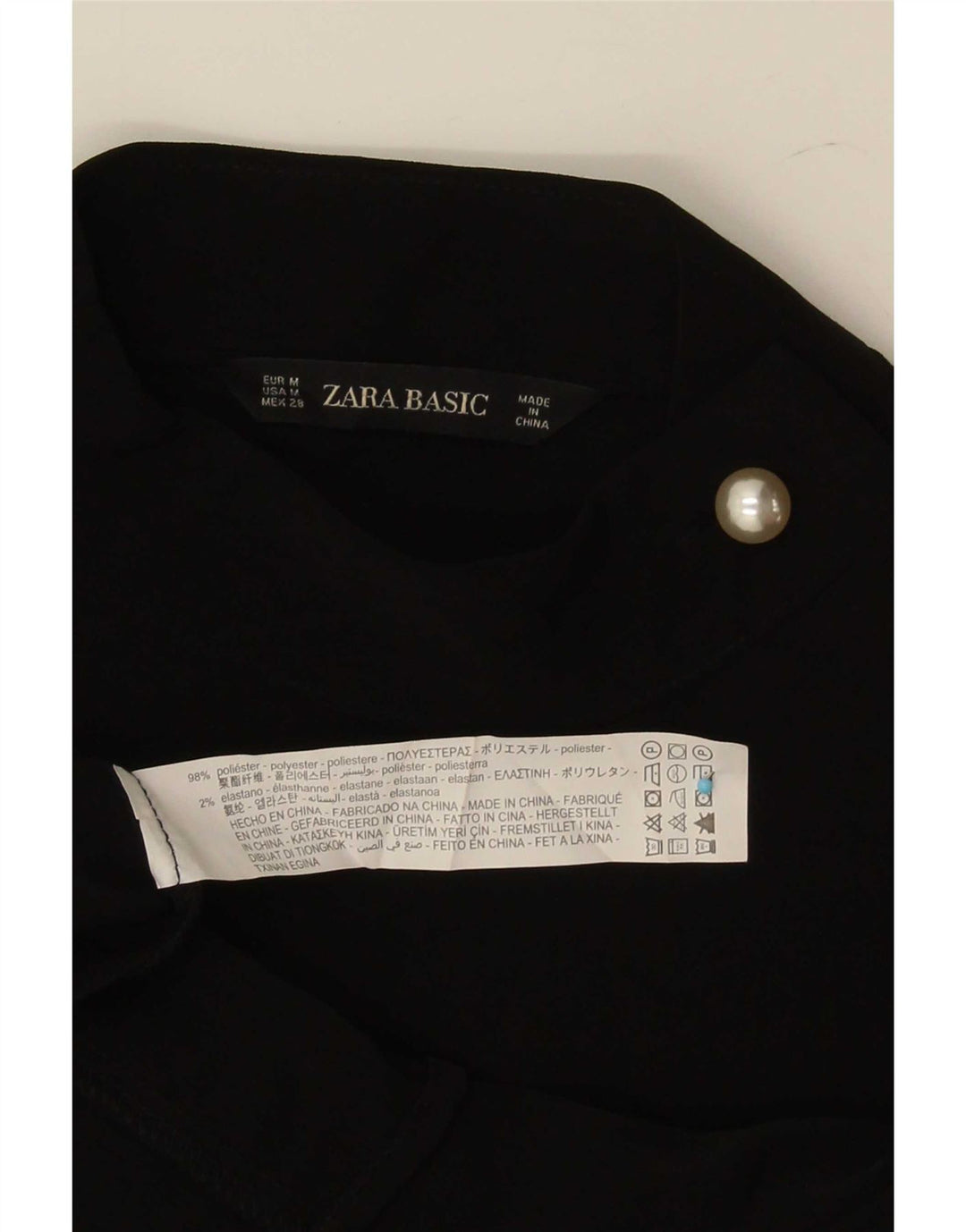 Zara Womens Long Sleeve Blouse Top UK 14 Medium Black Polyester