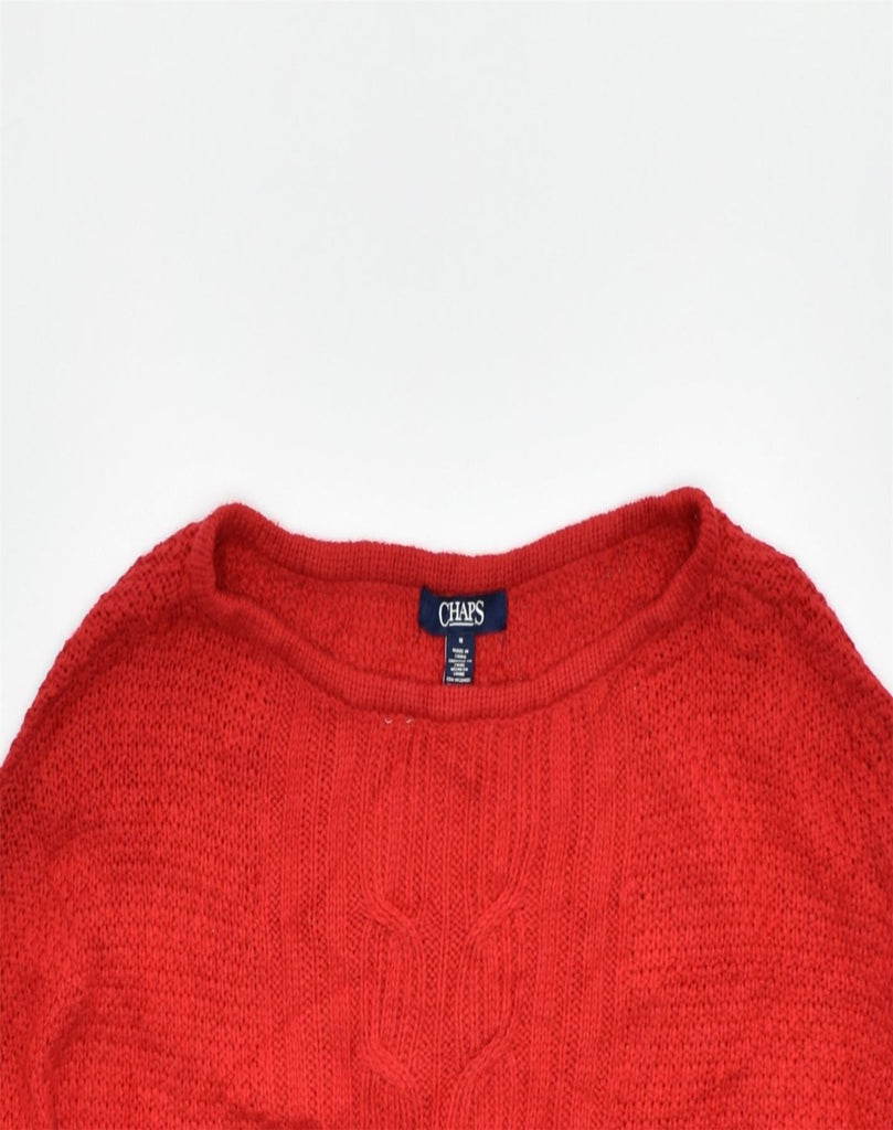 CHAPS Womens Boat Neck Jumper Sweater UK 14 Medium Red Cotton | Vintage | Thrift | Second-Hand | Used Clothing | Messina Hembry 