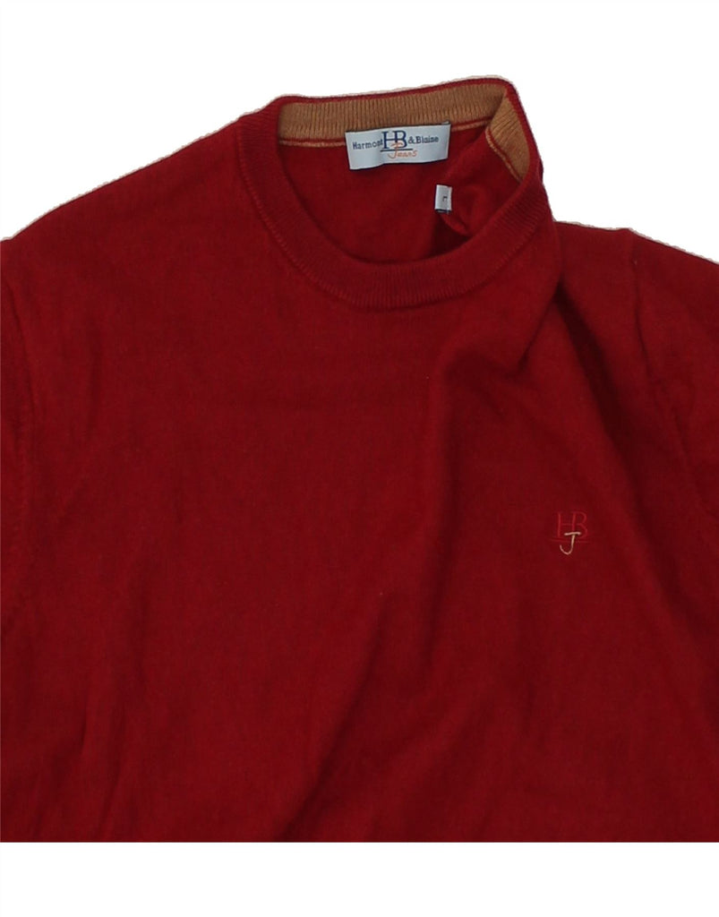 HARMONT & BLAINE Mens Crew Neck Jumper Sweater Large Red Wool | Vintage Harmont & Blaine | Thrift | Second-Hand Harmont & Blaine | Used Clothing | Messina Hembry 