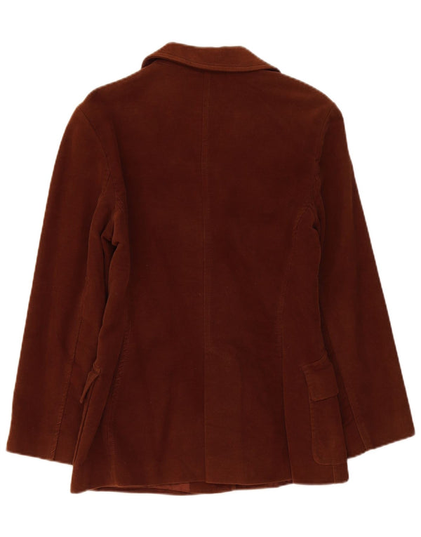 Zara Womens 3 Button Blazer Jacket EU 38 Small Brown Cotton