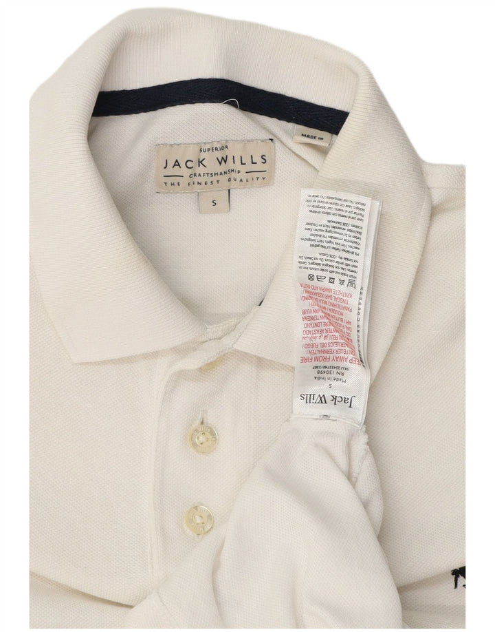 Jack Wills Mens Polo Shirt Small White Cotton