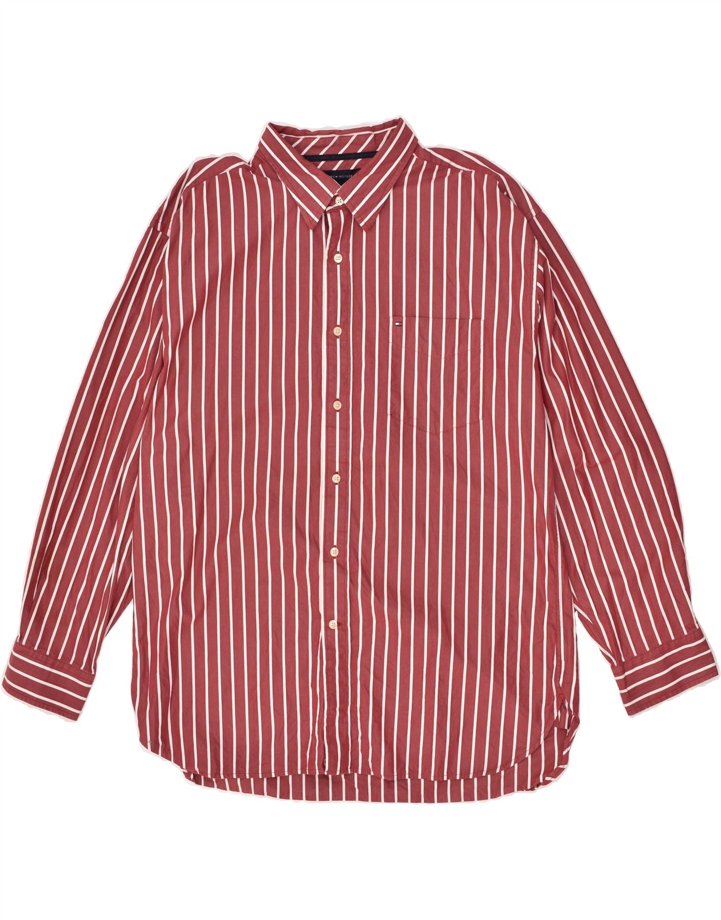 Buy TOMMY HILFIGER Red Mens Regular Fit Stripes Shirt